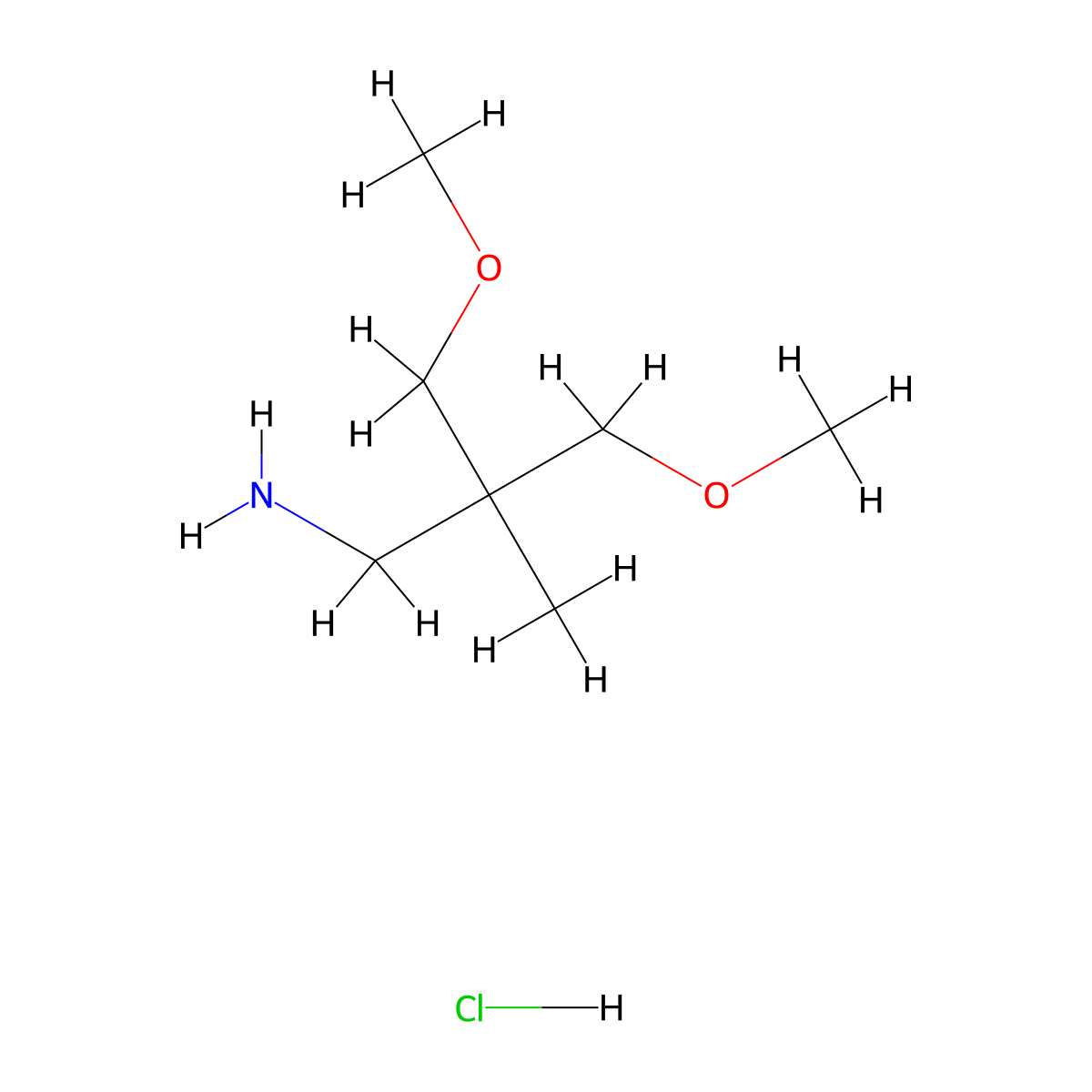 2-(Aminomethyl)-1,3-dimethoxy-2-methylpropane hydrochloride molecular structure, CAS 2763776-91-4