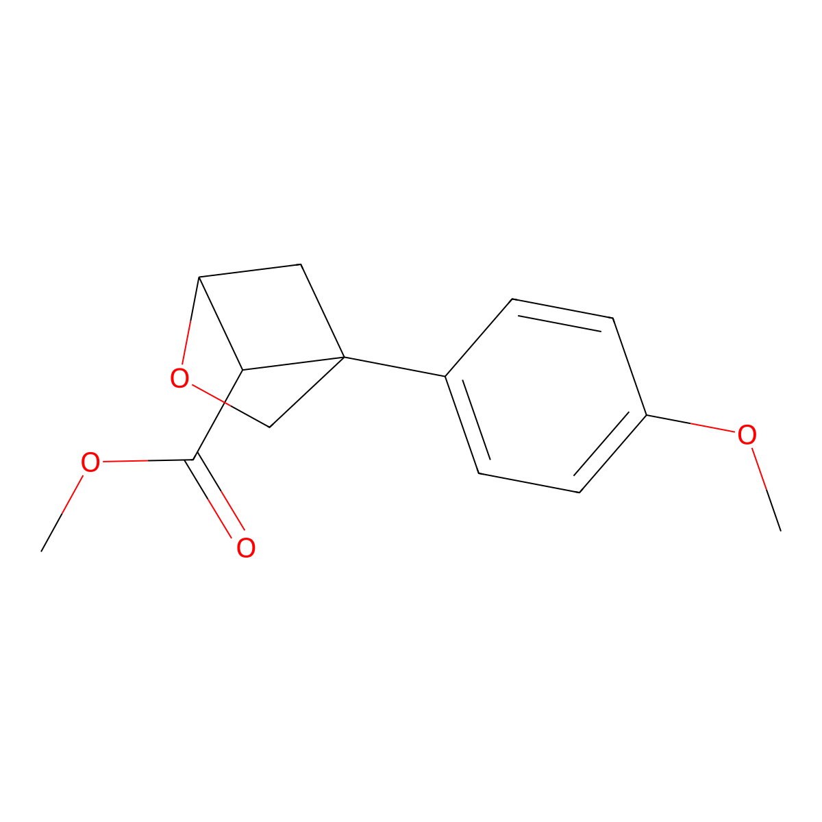 Methyl 4-(4-methoxyphenyl)-2-oxabicyclo[2.1.1]hexane-5-carboxylate molecular structure, CAS 2763776-92-5