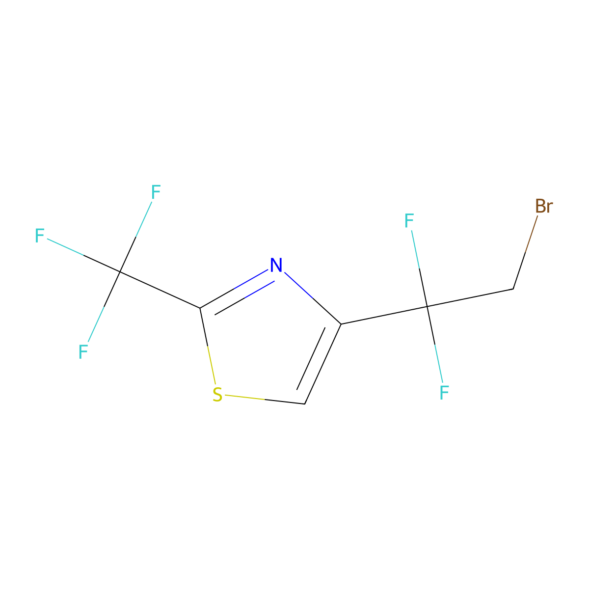 4-(2-Bromo-1,1-difluoroethyl)-2-(trifluoromethyl)-1,3-thiazole molecular structure, CAS 2763776-99-2