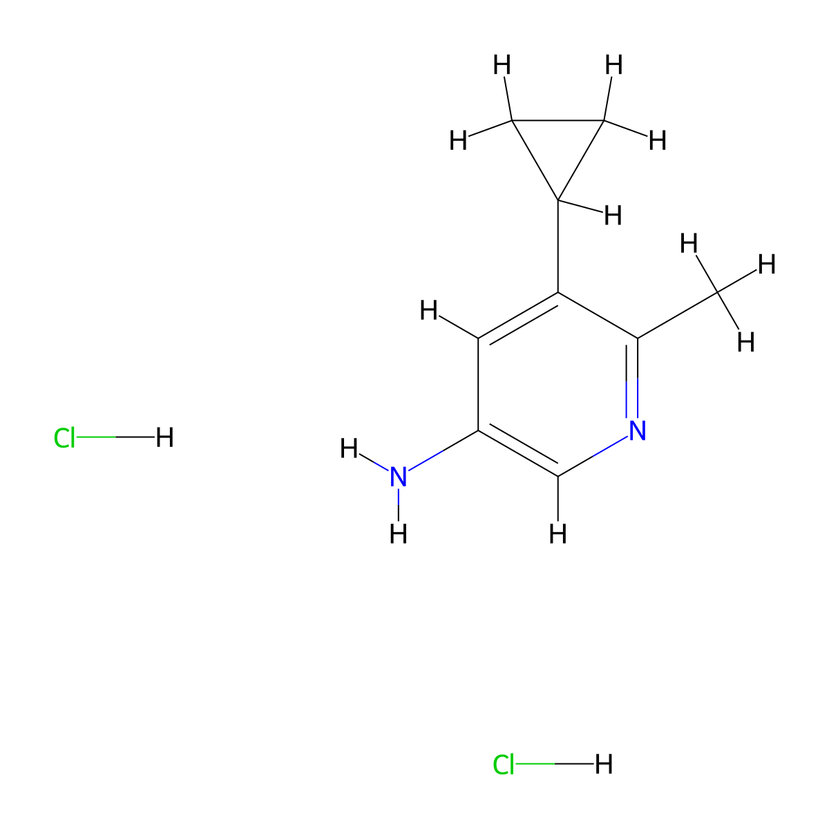 5-Cyclopropyl-6-methylpyridin-3-amine dihydrochloride molecular structure, CAS 2763777-05-3