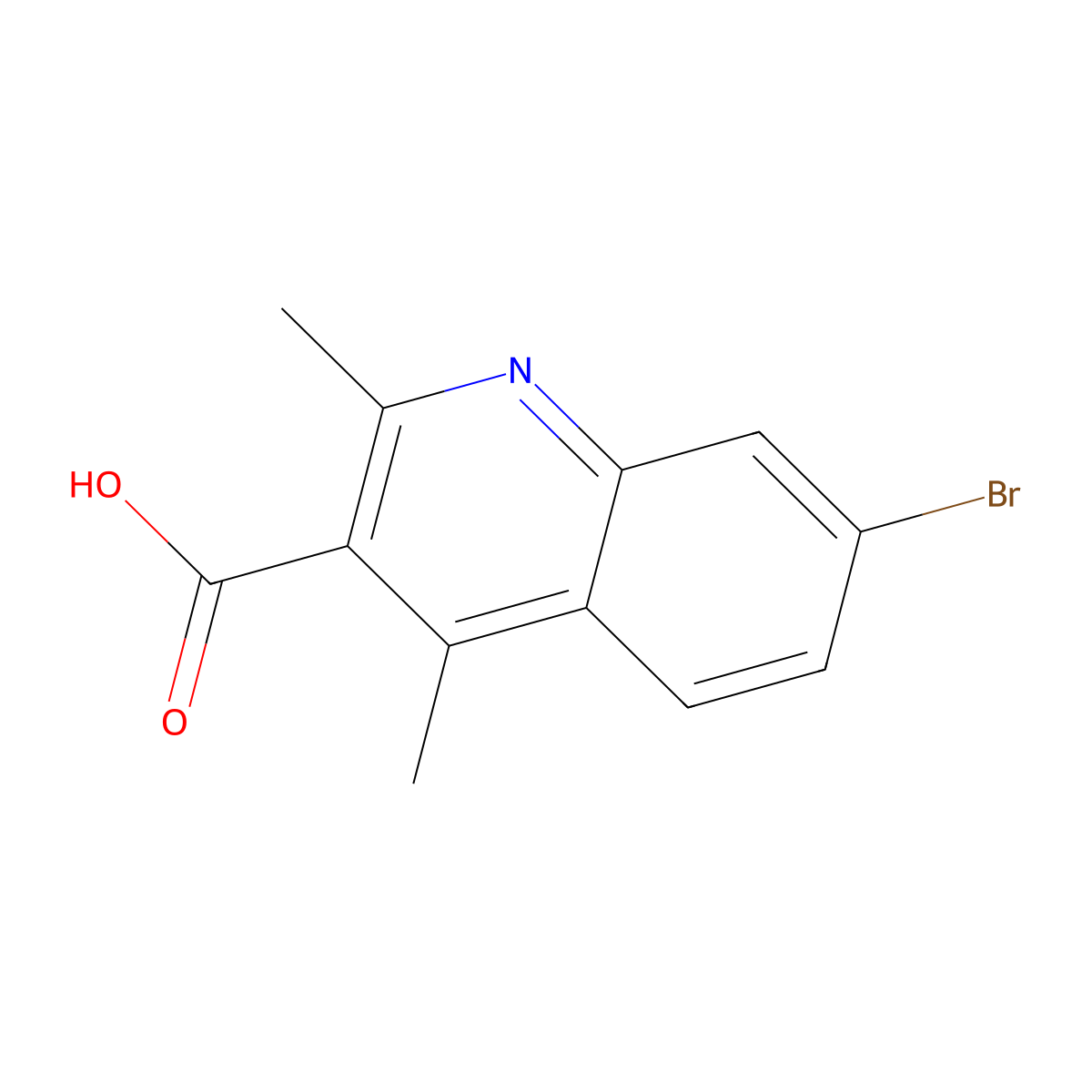 7-Bromo-2,4-dimethylquinoline-3-carboxylic acid molecular structure, CAS 2763777-07-5
