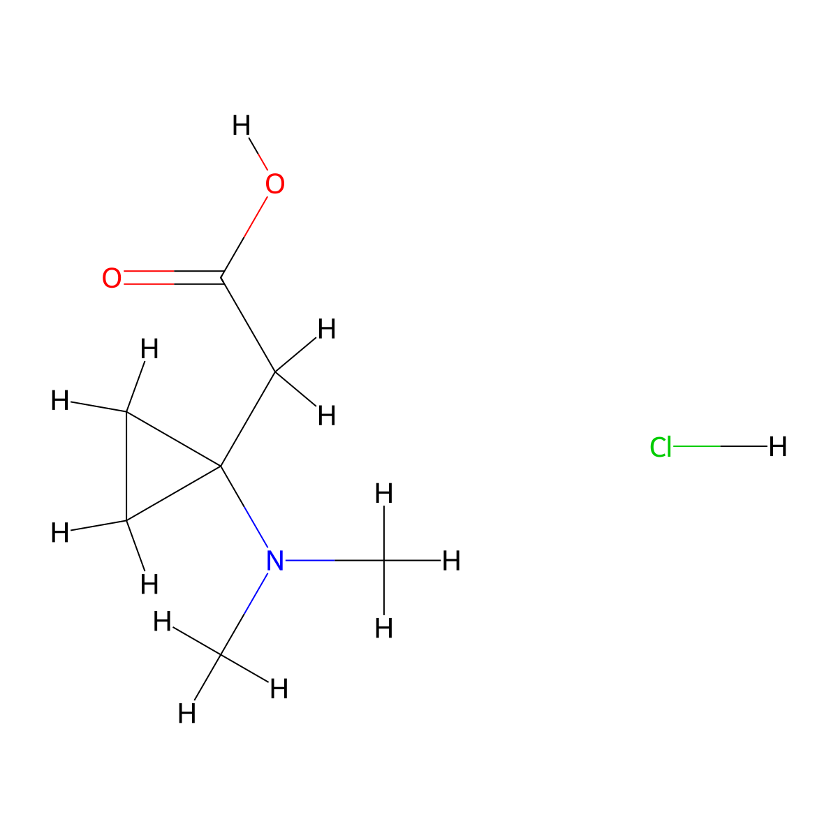2-(1-(Dimethylamino)cyclopropyl)acetic acid hydrochloride molecular structure, CAS 2763777-10-0