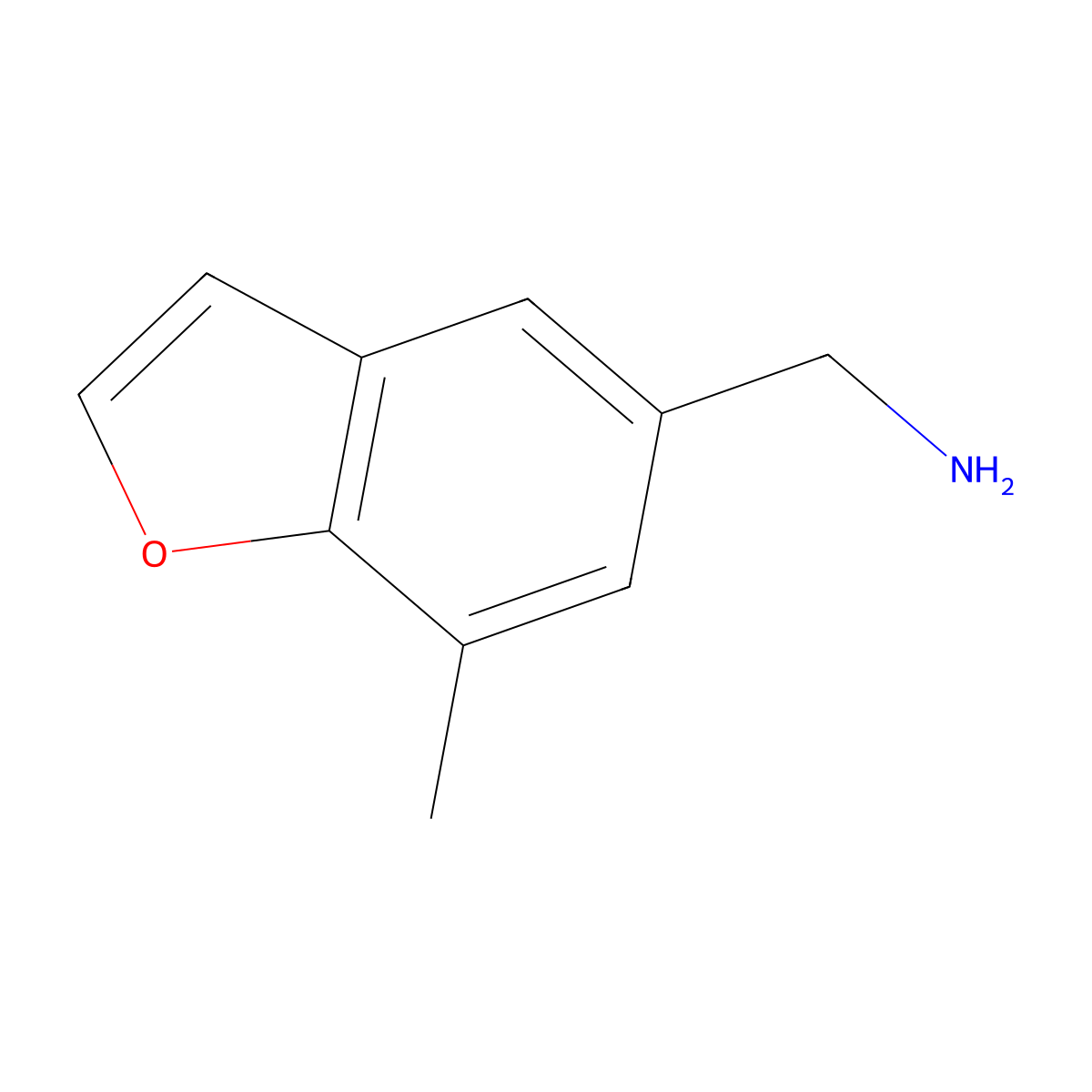 1-(7-Methyl-1-benzofuran-5-yl)methanamine molecular structure, CAS 2763777-11-1