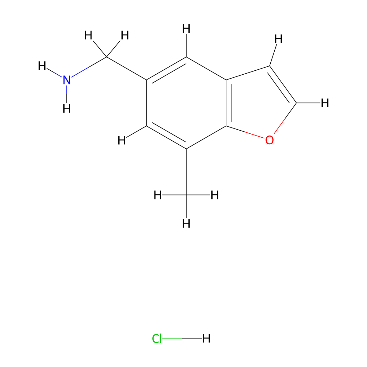 1-(7-Methyl-1-benzofuran-5-yl)methanamine hydrochloride molecular structure, CAS 2763777-12-2