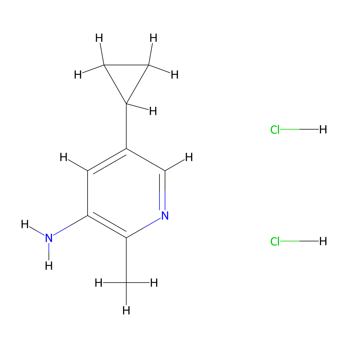5-Cyclopropyl-2-methylpyridin-3-amine dihydrochloride molecular structure, CAS 2763777-18-8