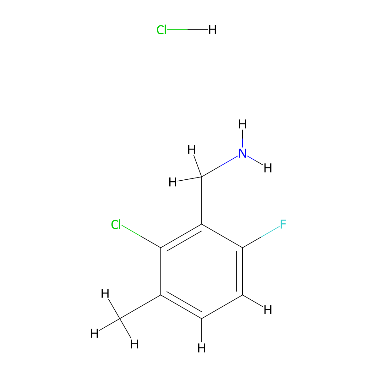 1-(2-Chloro-6-fluoro-3-methylphenyl)methanamine hydrochloride molecular structure, CAS 2763777-27-9