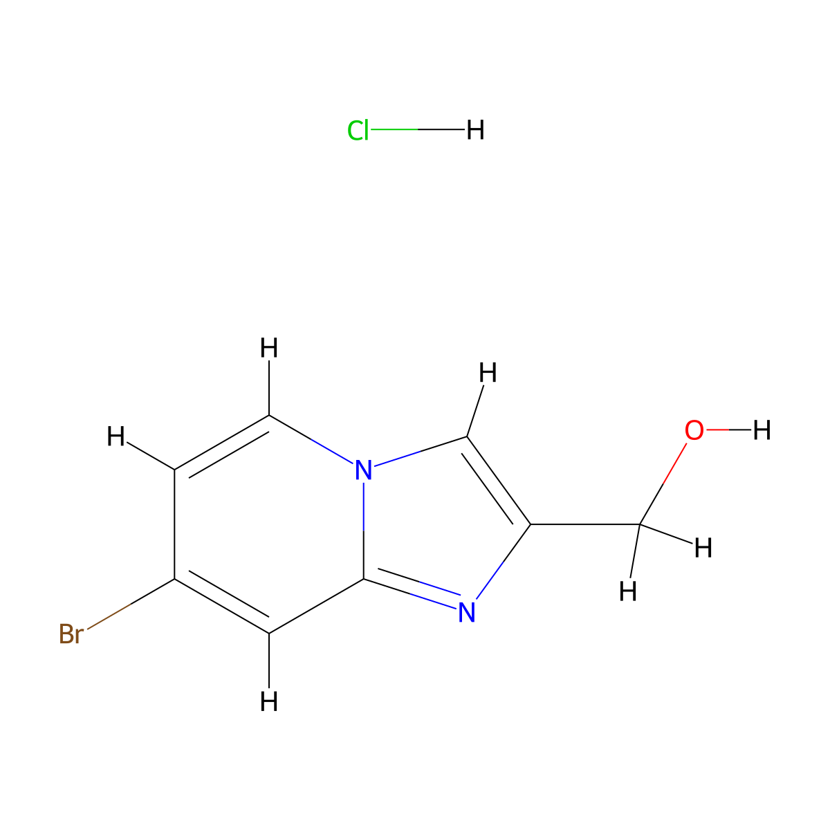 {7-Bromoimidazo[1,2-a]pyridin-2-yl}methanol hydrochloride molecular structure, CAS 2763777-32-6