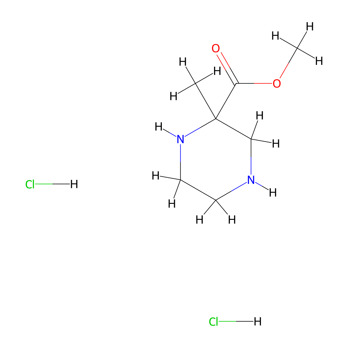 Methyl 2-methylpiperazine-2-carboxylate dihydrochloride molecular structure, CAS 2763777-38-2