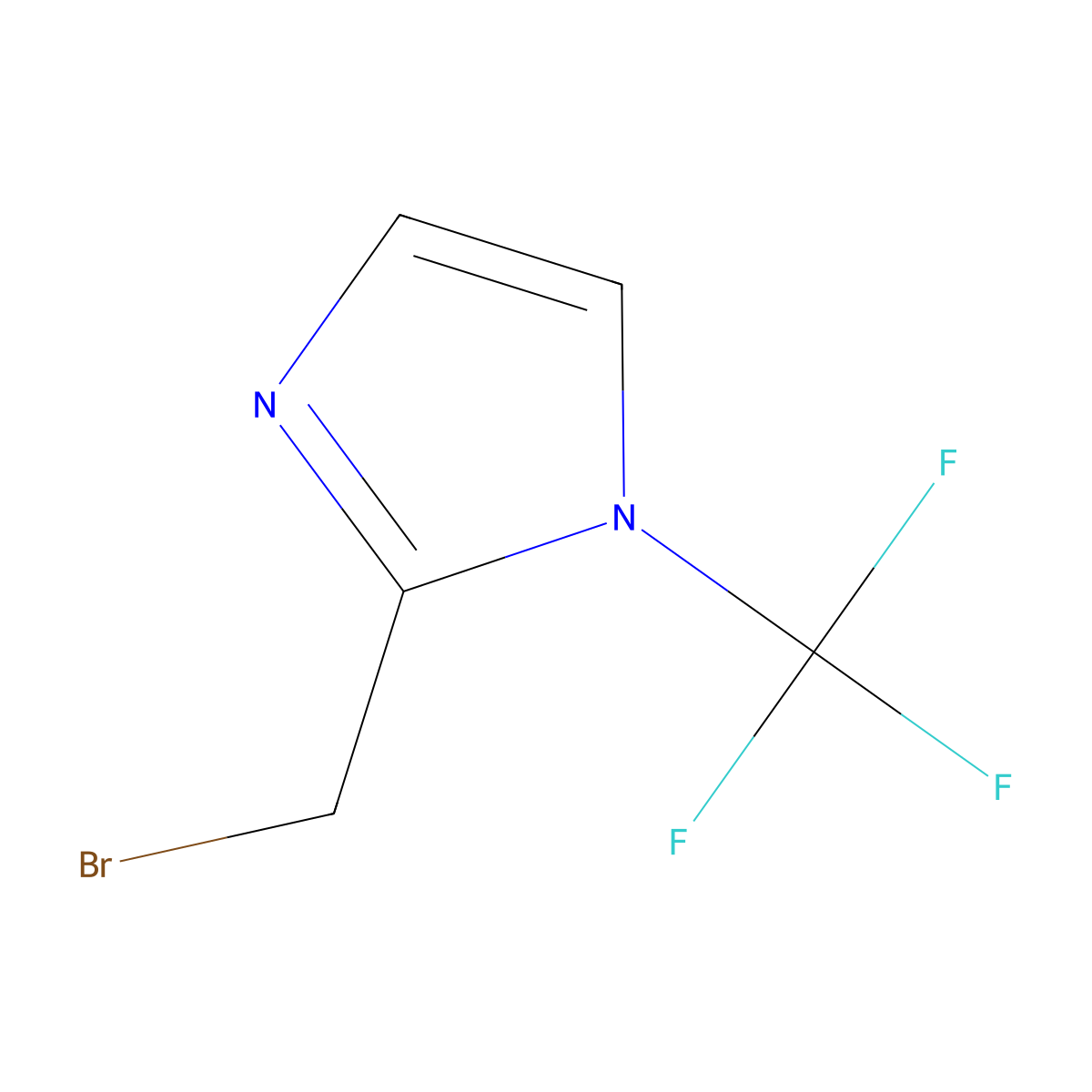 2-(bromomethyl)-1-(trifluoromethyl)-1H-imidazole molecular structure, CAS 2763777-39-3