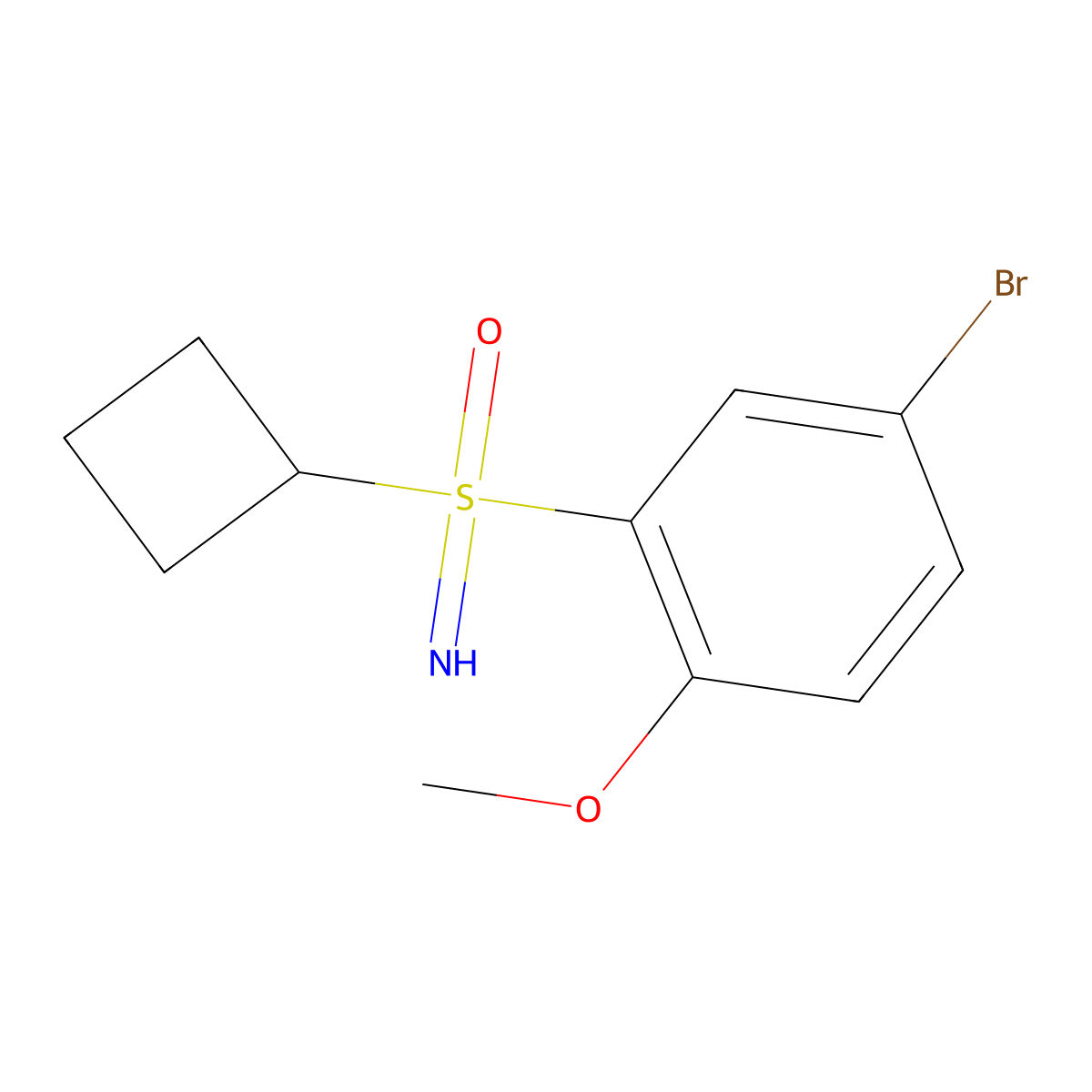 [(5-Bromo-2-methoxyphenyl)(cyclobutyl)imino-lambda6-sulfanyl]one molecular structure, CAS 2763777-41-7