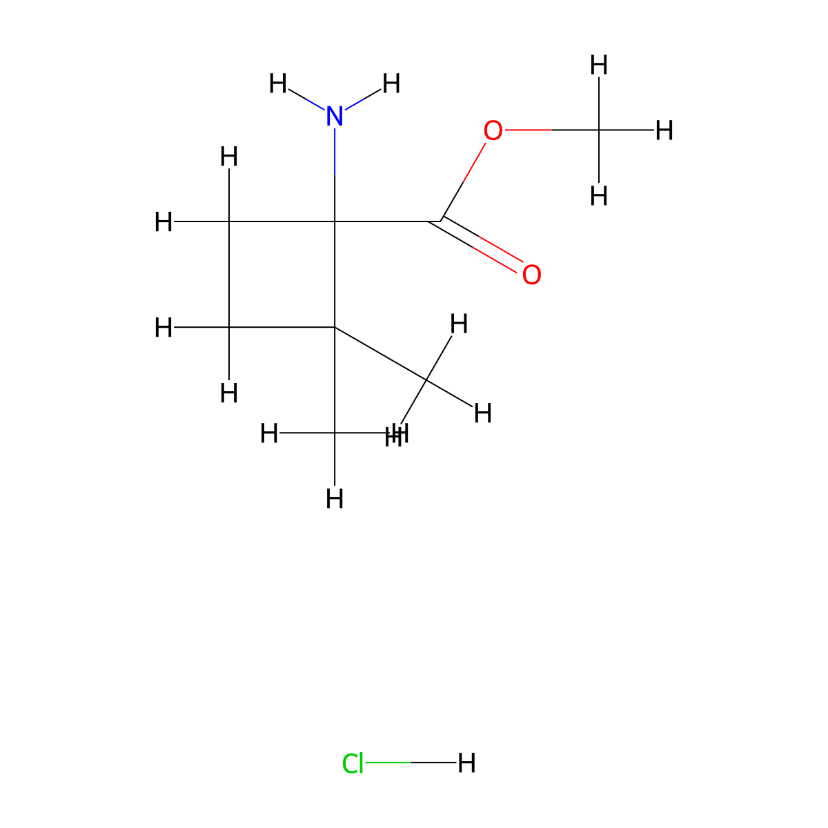Methyl 1-amino-2,2-dimethylcyclobutane-1-carboxylate hydrochloride molecular structure, CAS 2763777-42-8
