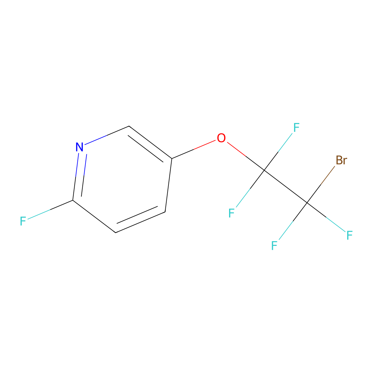 5-(2-Bromo-1,1,2,2-tetrafluoroethoxy)-2-fluoropyridine molecular structure, CAS 2763777-46-2