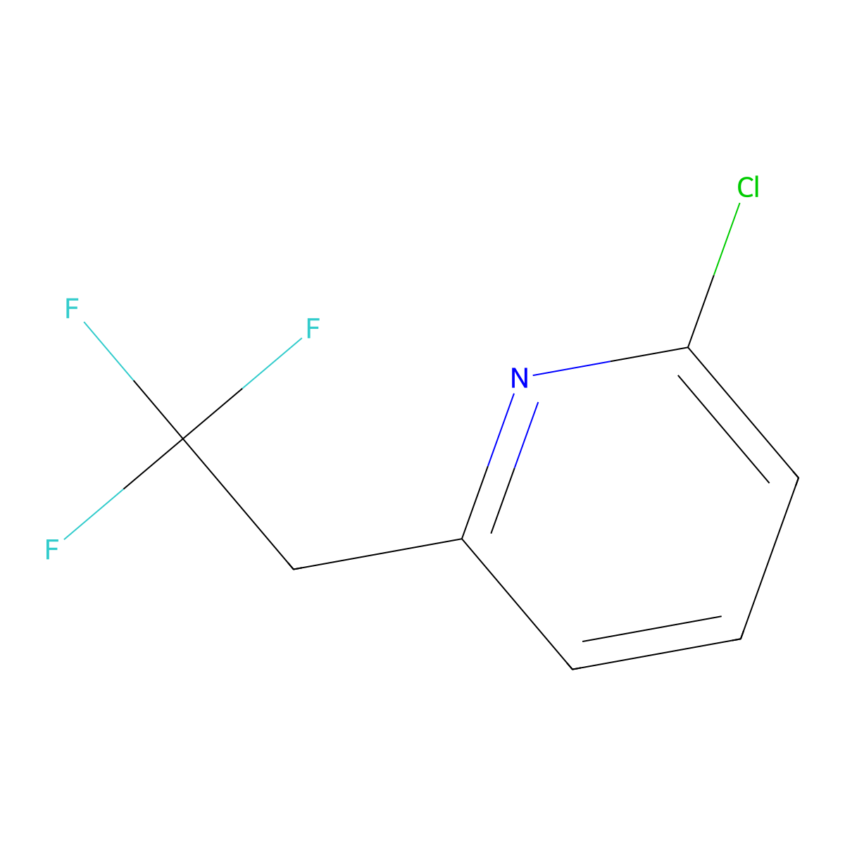 2-Chloro-6-(2,2,2-trifluoroethyl)pyridine molecular structure, CAS 2763777-47-3