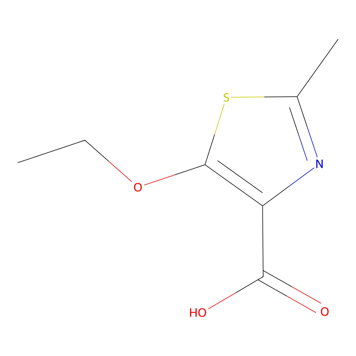 5-Ethoxy-2-methyl-1,3-thiazole-4-carboxylic acid molecular structure, CAS 2763777-53-1