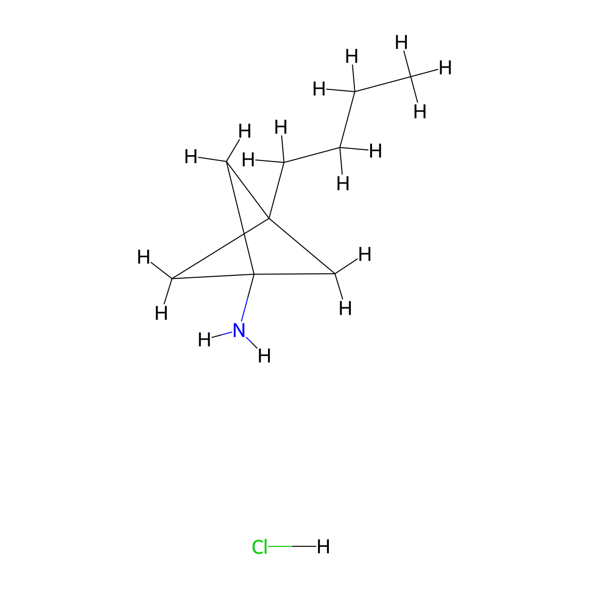 3-Butylbicyclo[1.1.1]pentan-1-amine hydrochloride molecular structure, CAS 2763777-56-4