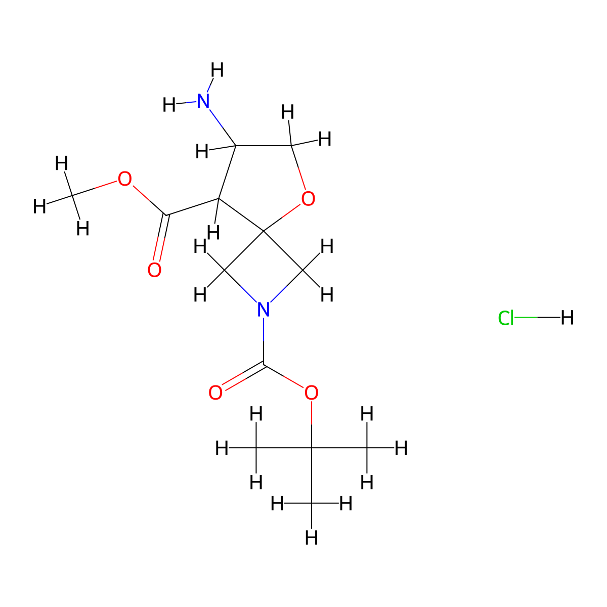 2-Tert-butyl 8-methyl 7-amino-5-oxa-2-azaspiro[3.4]octane-2,8-dicarboxylate hydrochloride molecular structure, CAS 2763777-59-7