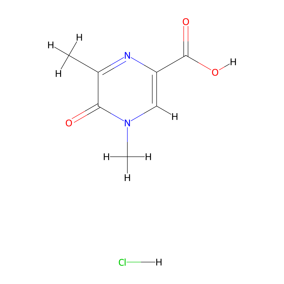 4,6-Dimethyl-5-oxo-4,5-dihydropyrazine-2-carboxylic acid hydrochloride molecular structure, CAS 2763777-60-0