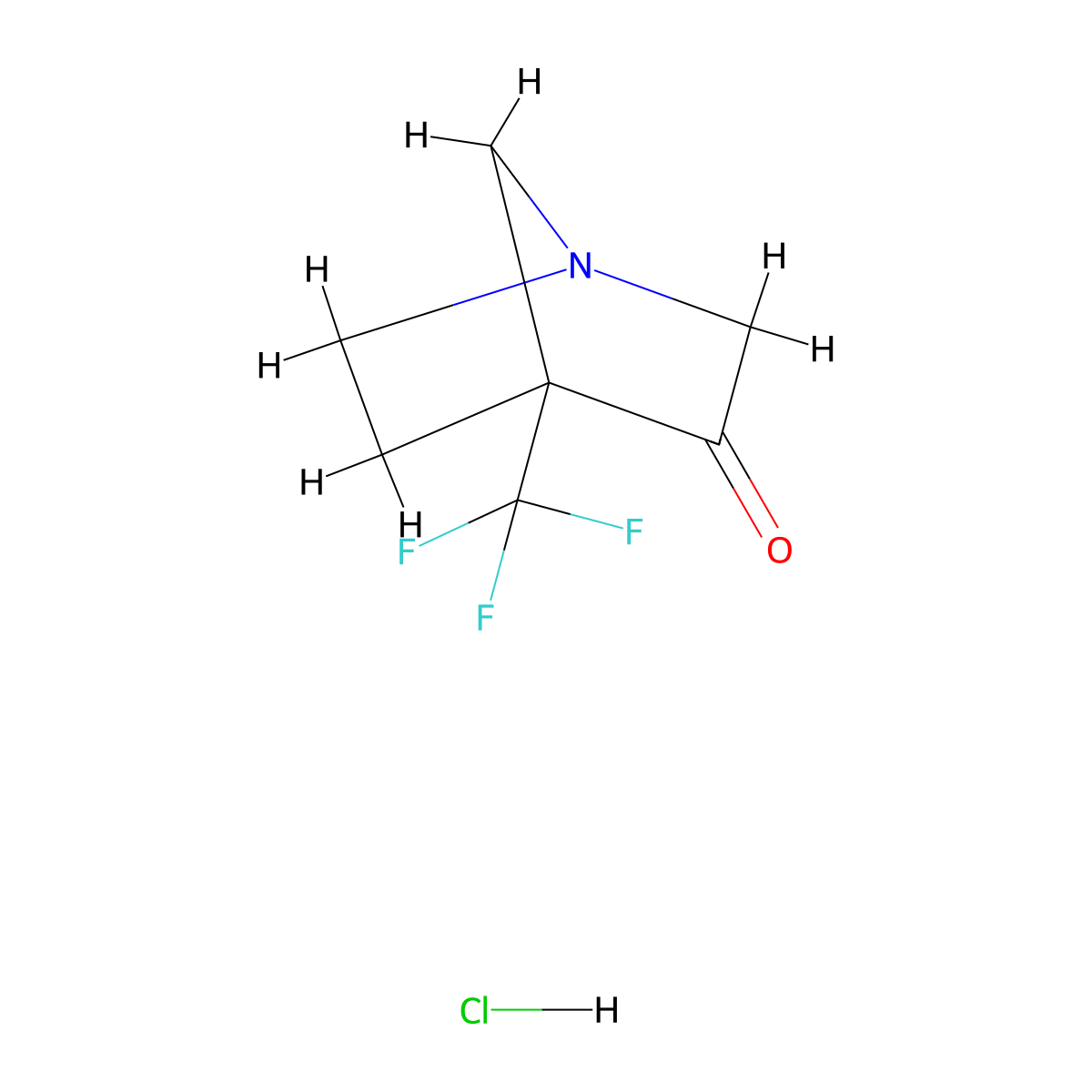 4-(Trifluoromethyl)-1-azabicyclo[2.2.1]heptan-3-one hydrochloride molecular structure, CAS 2763777-62-2