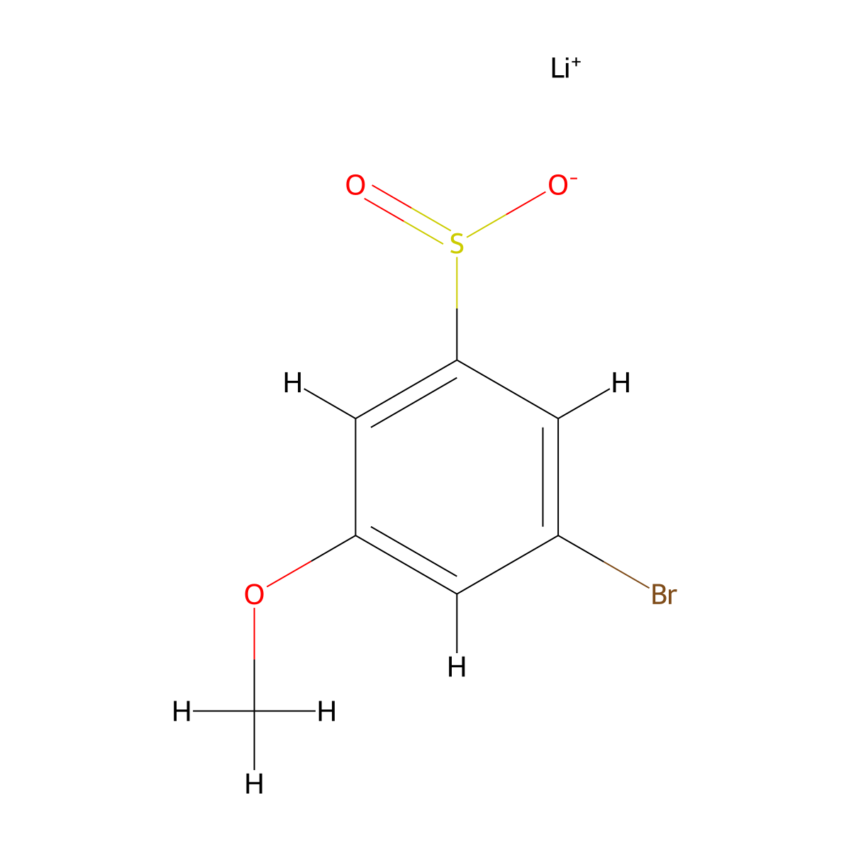 Lithium(1+) 3-bromo-5-methoxybenzene-1-sulfinate molecular structure, CAS 2763777-64-4