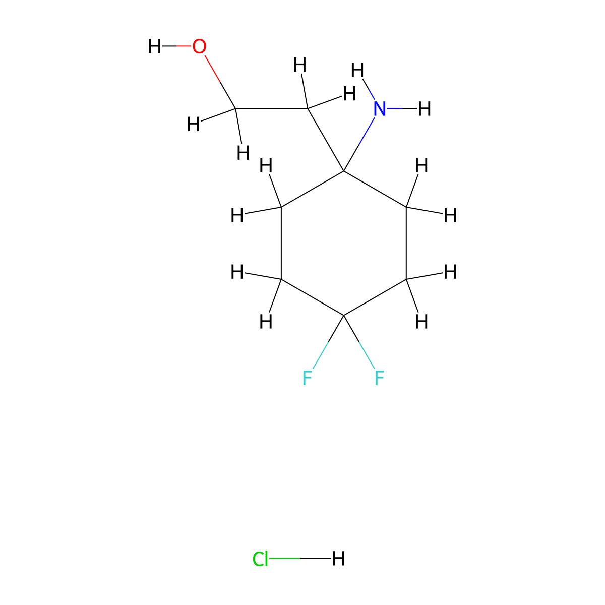 2-(1-Amino-4,4-difluorocyclohexyl)ethan-1-ol hydrochloride molecular structure, CAS 2763777-68-8