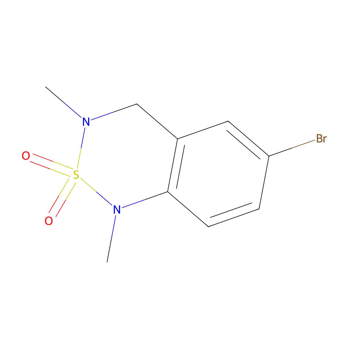 6-bromo-1,3-dimethyl-3,4-dihydro-1H-2lambda6,1,3-benzothiadiazine-2,2-dione molecular structure, CAS 2763777-75-7