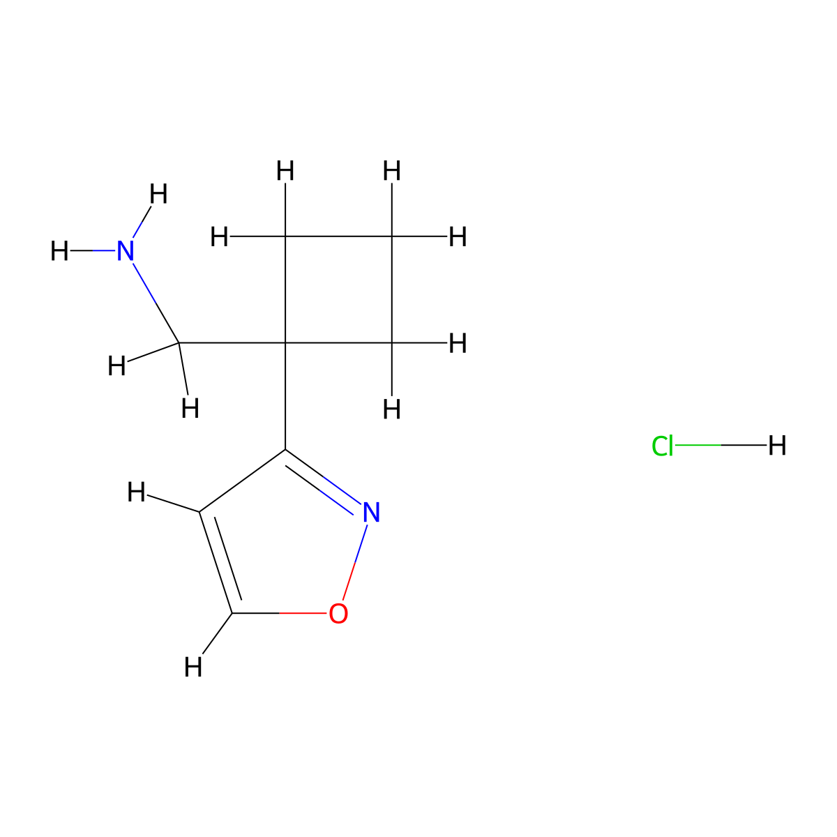 1-[1-(1,2-Oxazol-3-yl)cyclobutyl]methanamine hydrochloride molecular structure, CAS 2763779-03-7