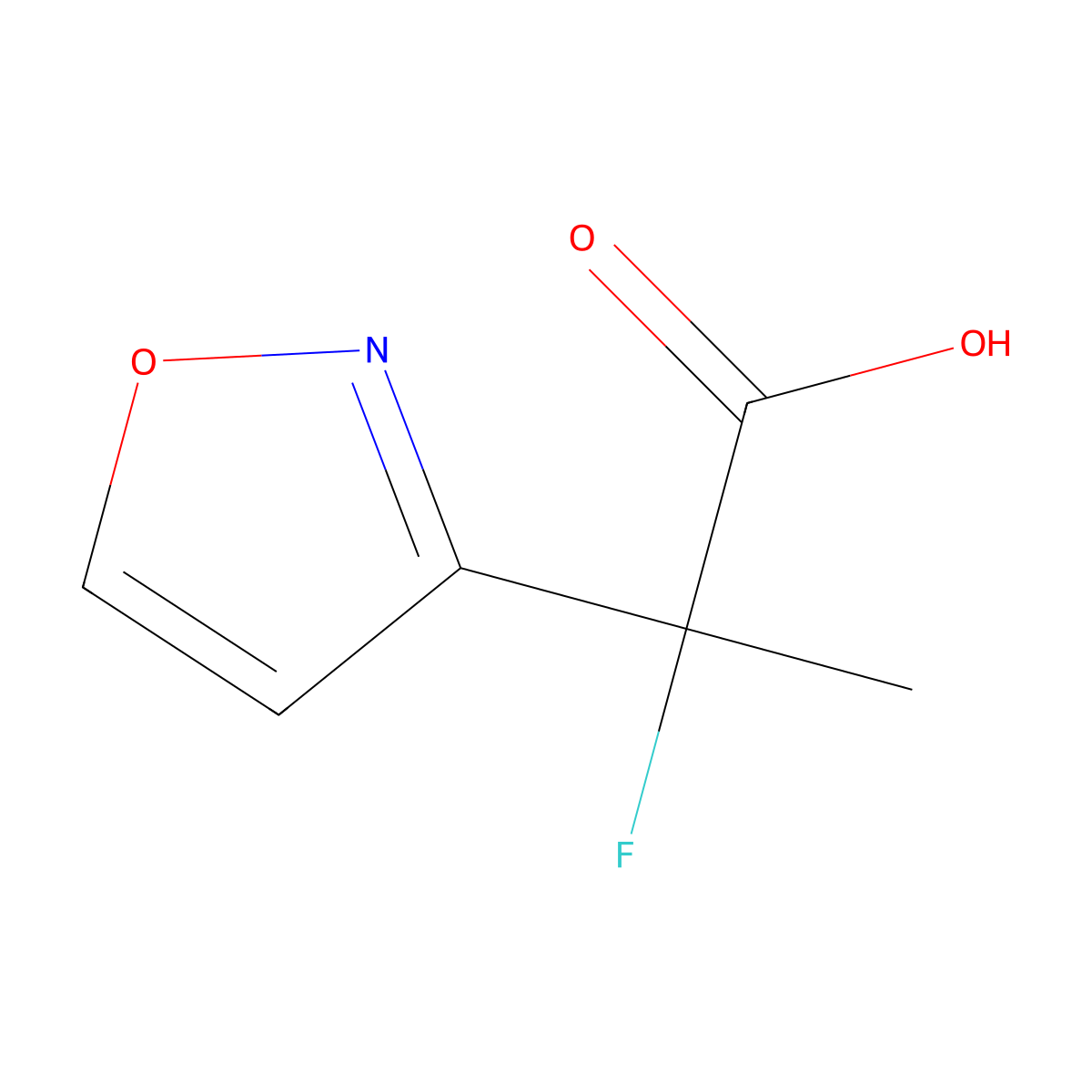 2-Fluoro-2-(1,2-oxazol-3-yl)propanoic acid molecular structure, CAS 2763779-05-9