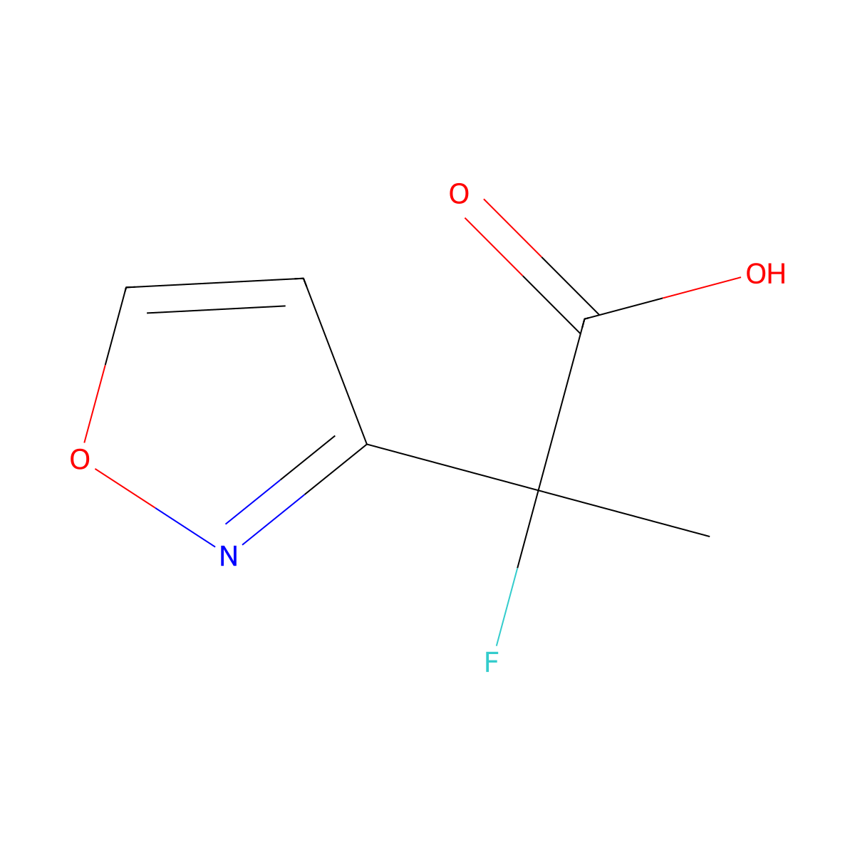 2-Fluoro-2-(1,2-oxazol-3-yl)propanoic acid molecular structure, CAS 2763779-05-9