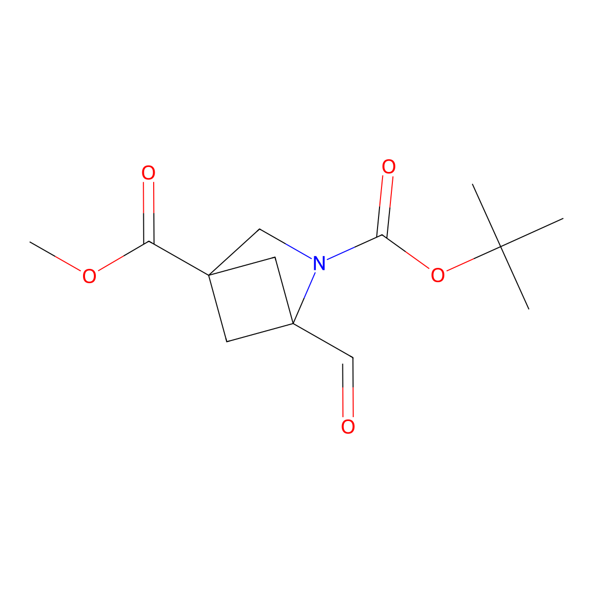 2-Tert-butyl 4-methyl 1-formyl-2-azabicyclo[2.1.1]hexane-2,4-dicarboxylate molecular structure, CAS 2763779-07-1