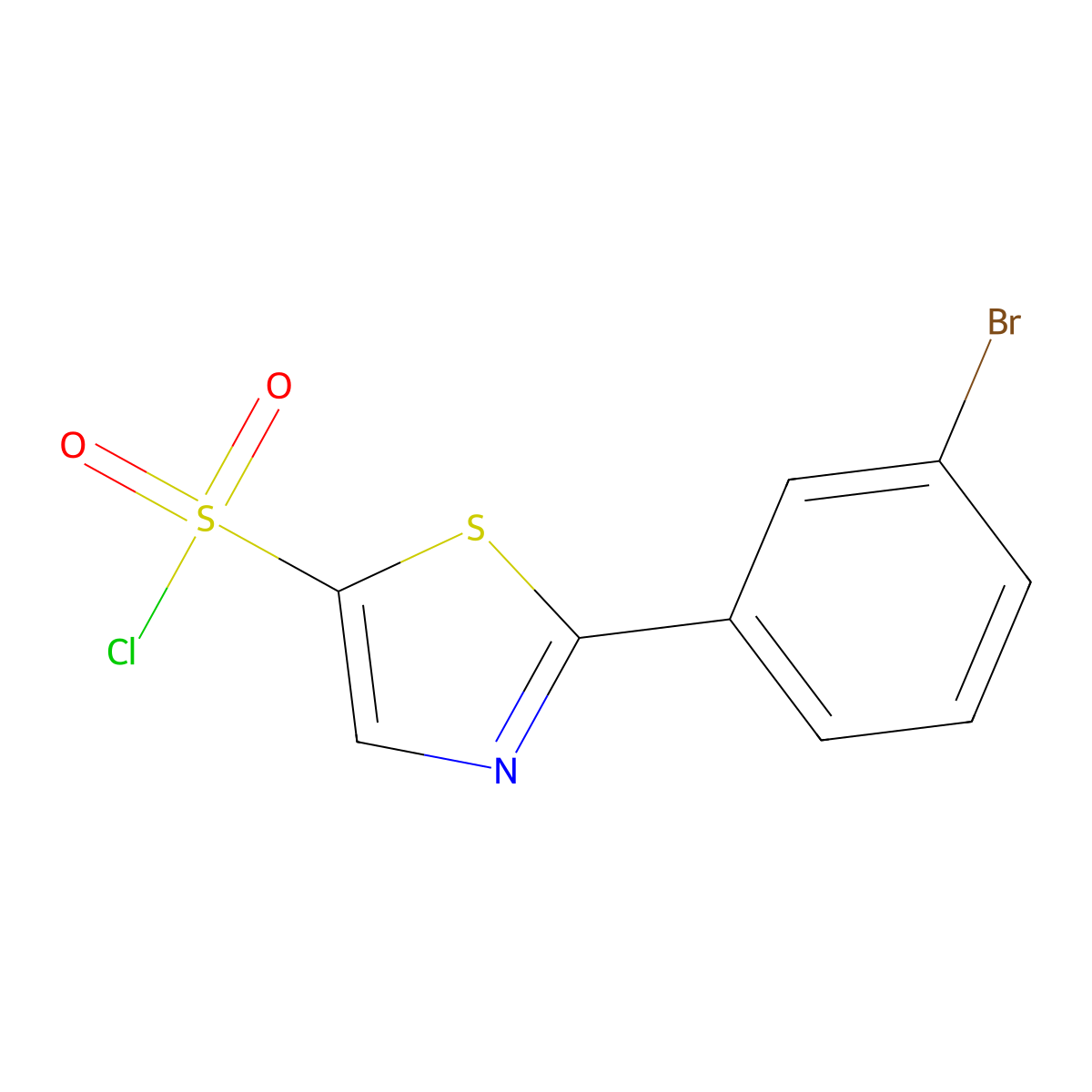 2-(3-Bromophenyl)-1,3-thiazole-5-sulfonyl chloride molecular structure, CAS 2763779-11-7