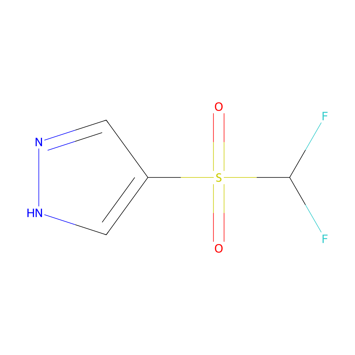 4-difluoromethanesulfonyl-1H-pyrazole molecular structure, CAS 2763779-14-0