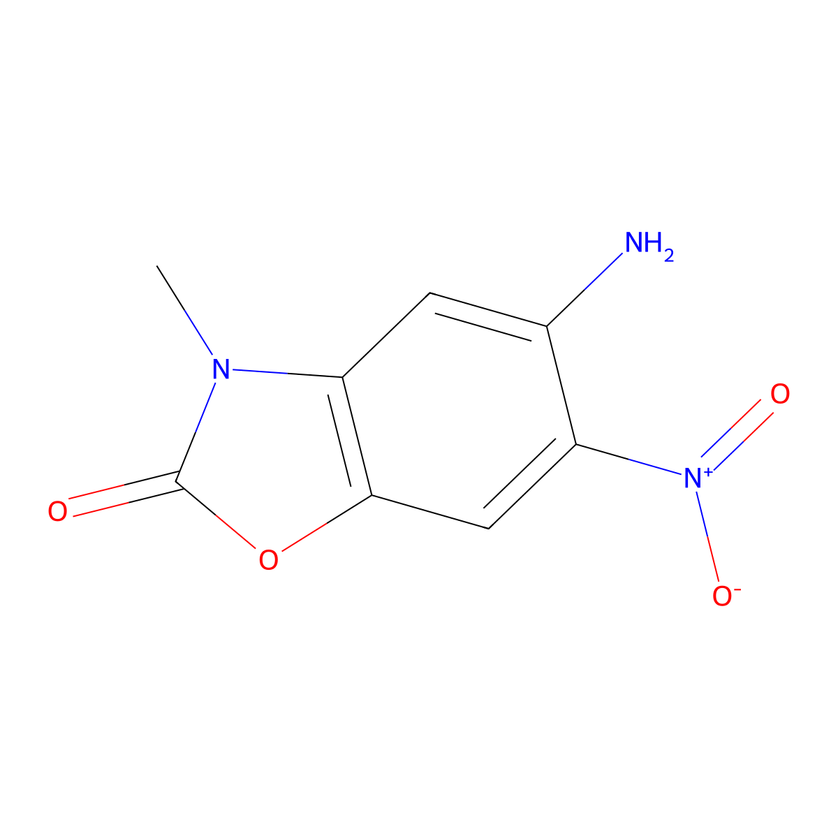 5-Amino-3-methyl-6-nitro-2,3-dihydro-1,3-benzoxazol-2-one molecular structure, CAS 2763779-21-9