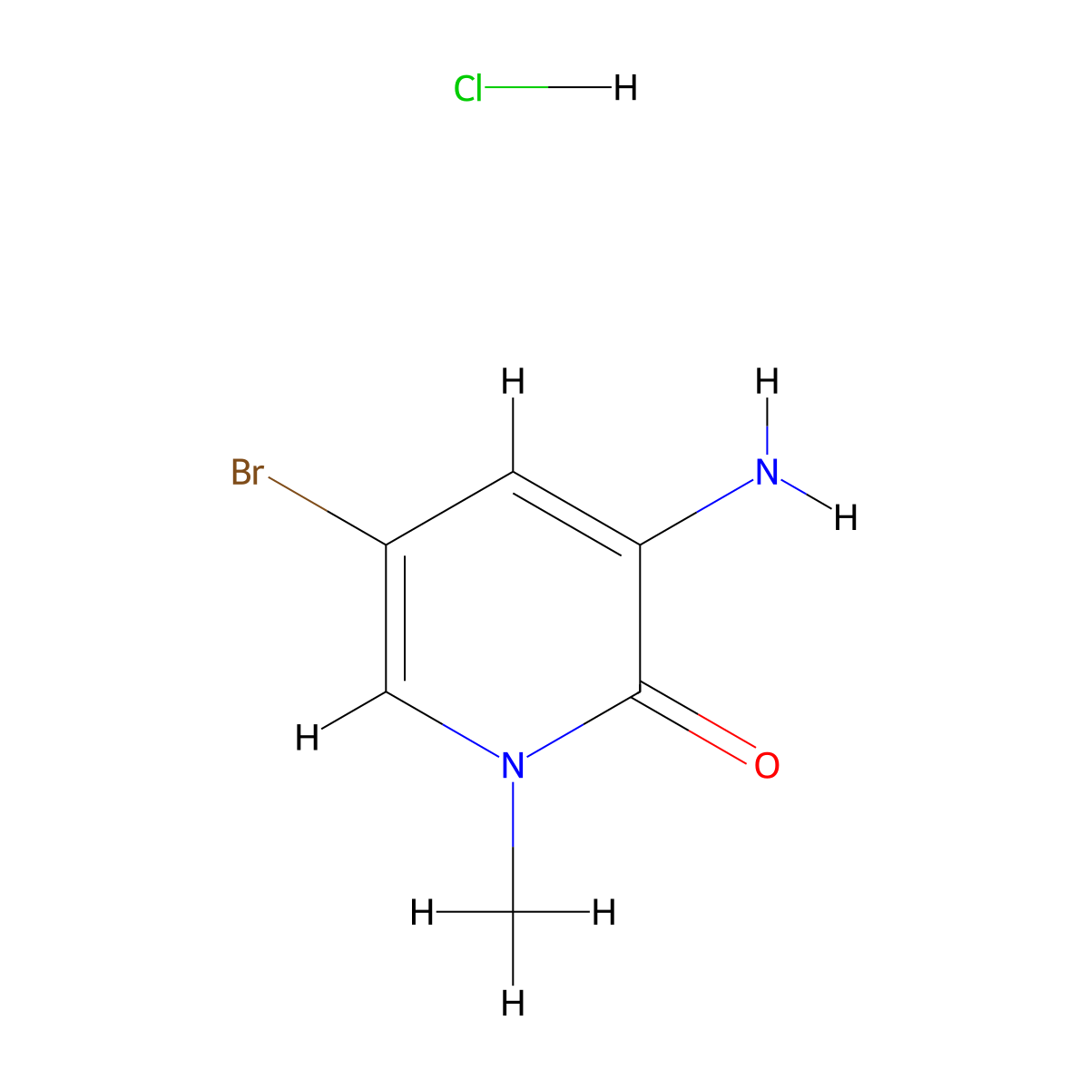 3-Amino-5-bromo-1-methyl-1,2-dihydropyridin-2-one hydrochloride molecular structure, CAS 2763779-22-0