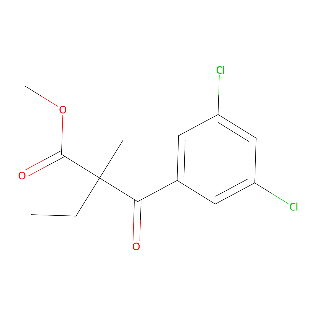 Methyl 2-(3,5-dichlorobenzoyl)-2-methylbutanoate molecular structure, CAS 2763779-23-1