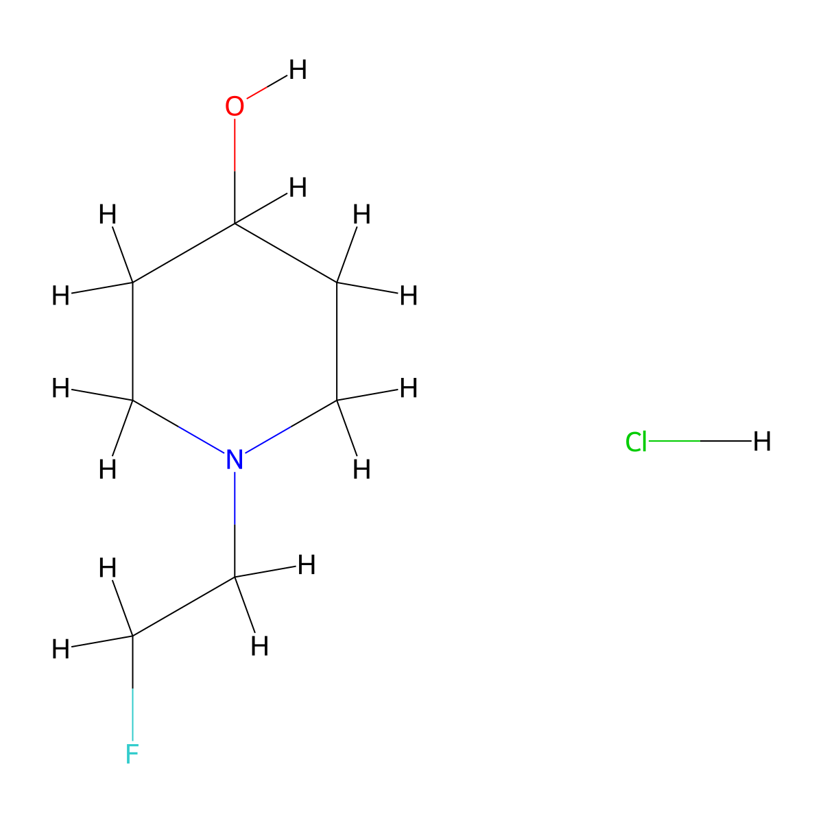 1-(2-Fluoroethyl)piperidin-4-ol hydrochloride molecular structure, CAS 2763779-24-2