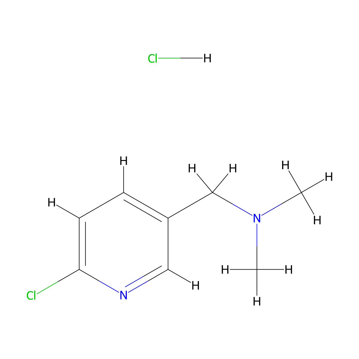 [(6-Chloropyridin-3-yl)methyl]dimethylamine hydrochloride molecular structure, CAS 2763779-25-3