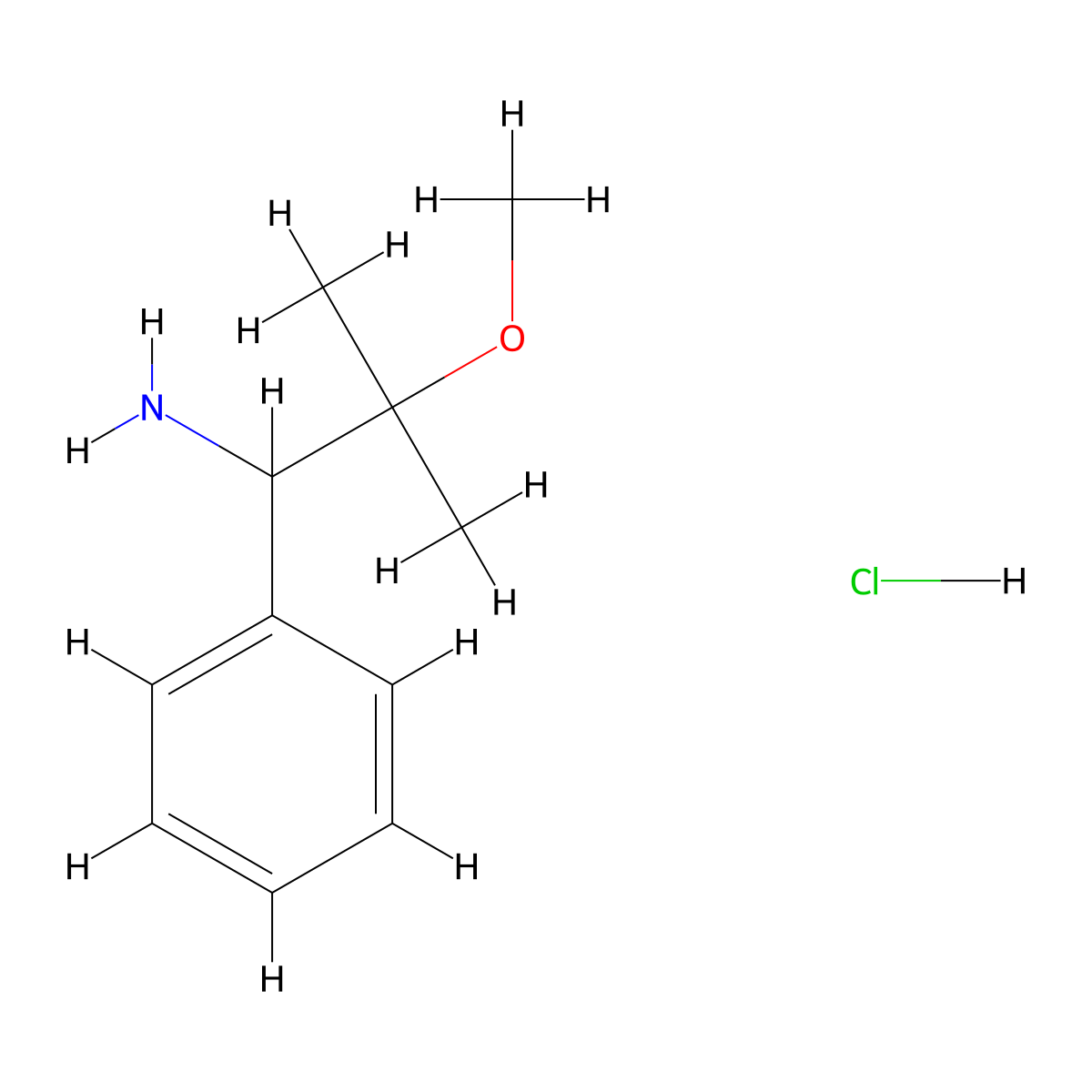 2-Methoxy-2-methyl-1-phenylpropan-1-amine hydrochloride molecular structure, CAS 2763779-27-5