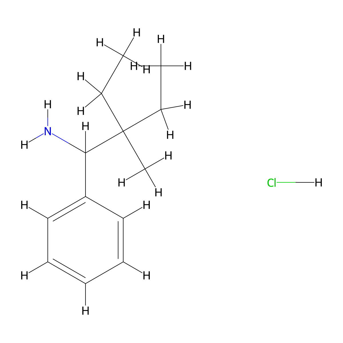 (1-Amino-2-ethyl-2-methylbutyl)benzene hydrochloride molecular structure, CAS 2763779-29-7
