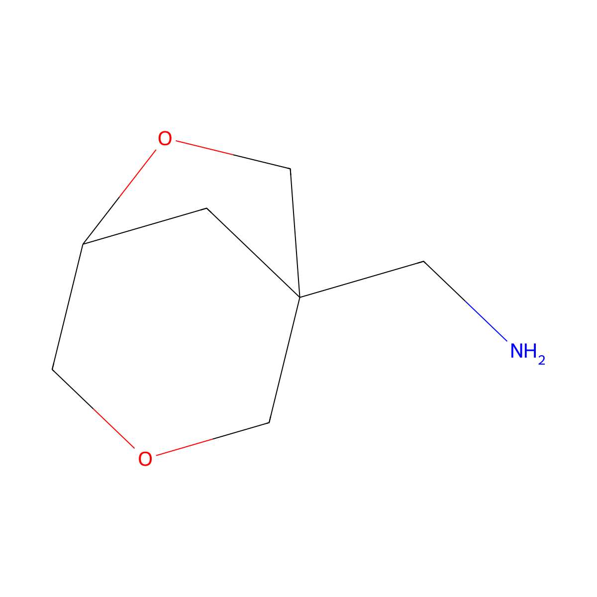 1-{3,6-Dioxabicyclo[3.2.1]octan-1-yl}methanamine molecular structure, CAS 2763779-39-9