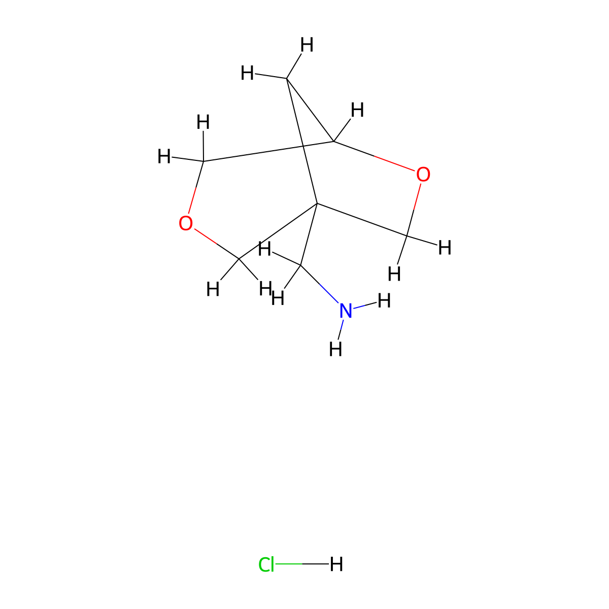 1-{3,6-Dioxabicyclo[3.2.1]octan-1-yl}methanamine hydrochloride molecular structure, CAS 2763779-40-2