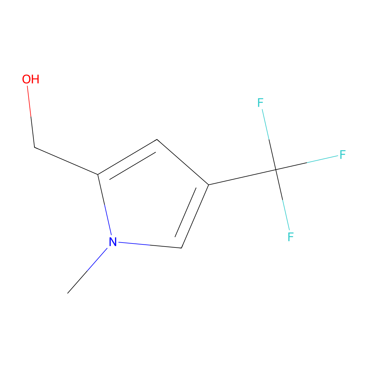 [1-methyl-4-(trifluoromethyl)-1H-pyrrol-2-yl]methanol molecular structure, CAS 2763779-44-6