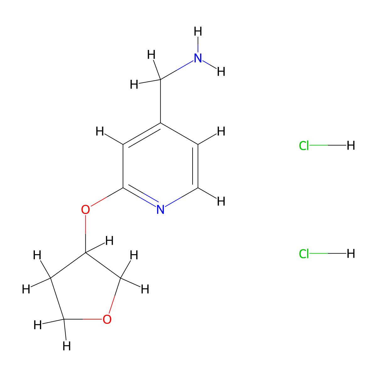 1-[2-(Oxolan-3-yloxy)pyridin-4-yl]methanamine dihydrochloride molecular structure, CAS 2763779-48-0