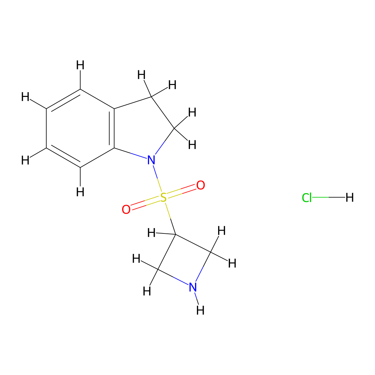 1-(azetidine-3-sulfonyl)-2,3-dihydro-1H-indole hydrochloride molecular structure, CAS 2763779-51-5