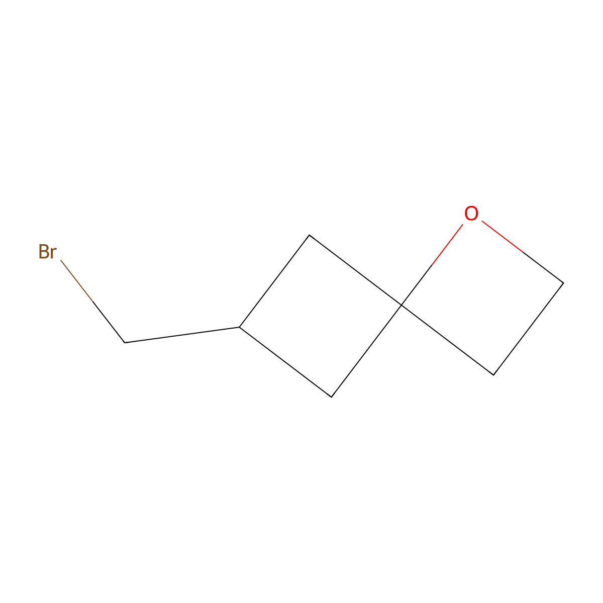 6-(Bromomethyl)-1-oxaspiro[3.3]heptane molecular structure, CAS 2763779-55-9