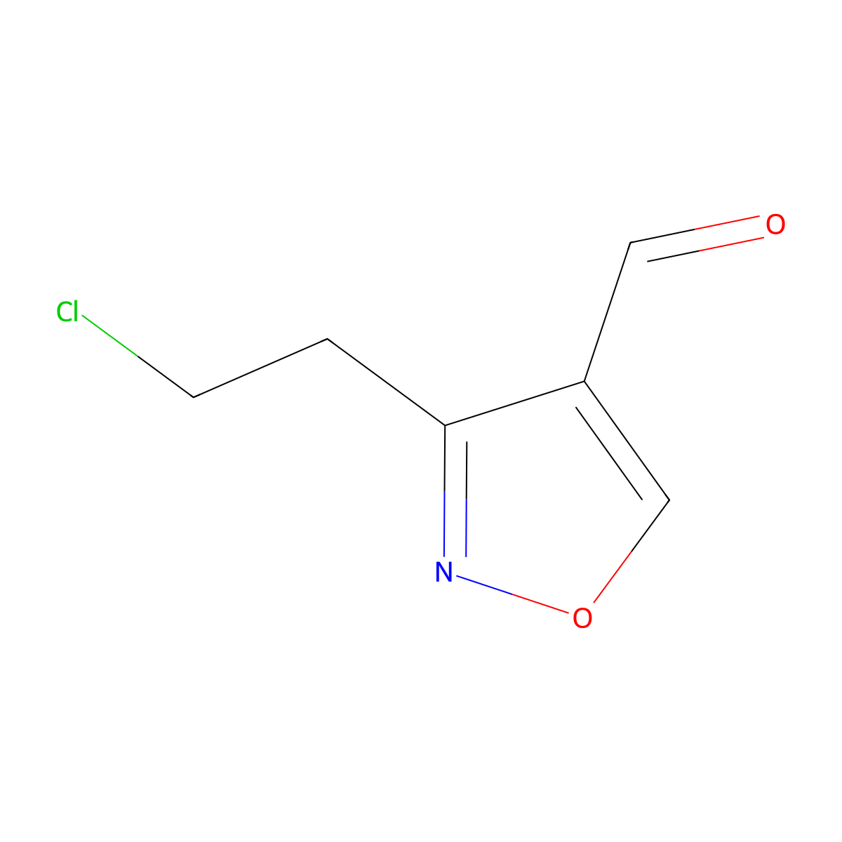 3-(2-Chloroethyl)-1,2-oxazole-4-carbaldehyde molecular structure, CAS 2763779-62-8