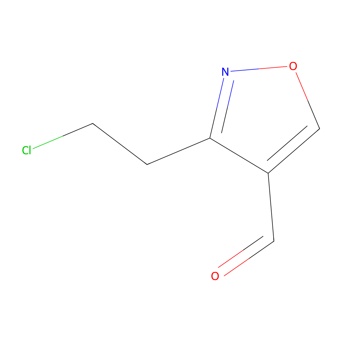 3-(2-Chloroethyl)-1,2-oxazole-4-carbaldehyde molecular structure, CAS 2763779-62-8