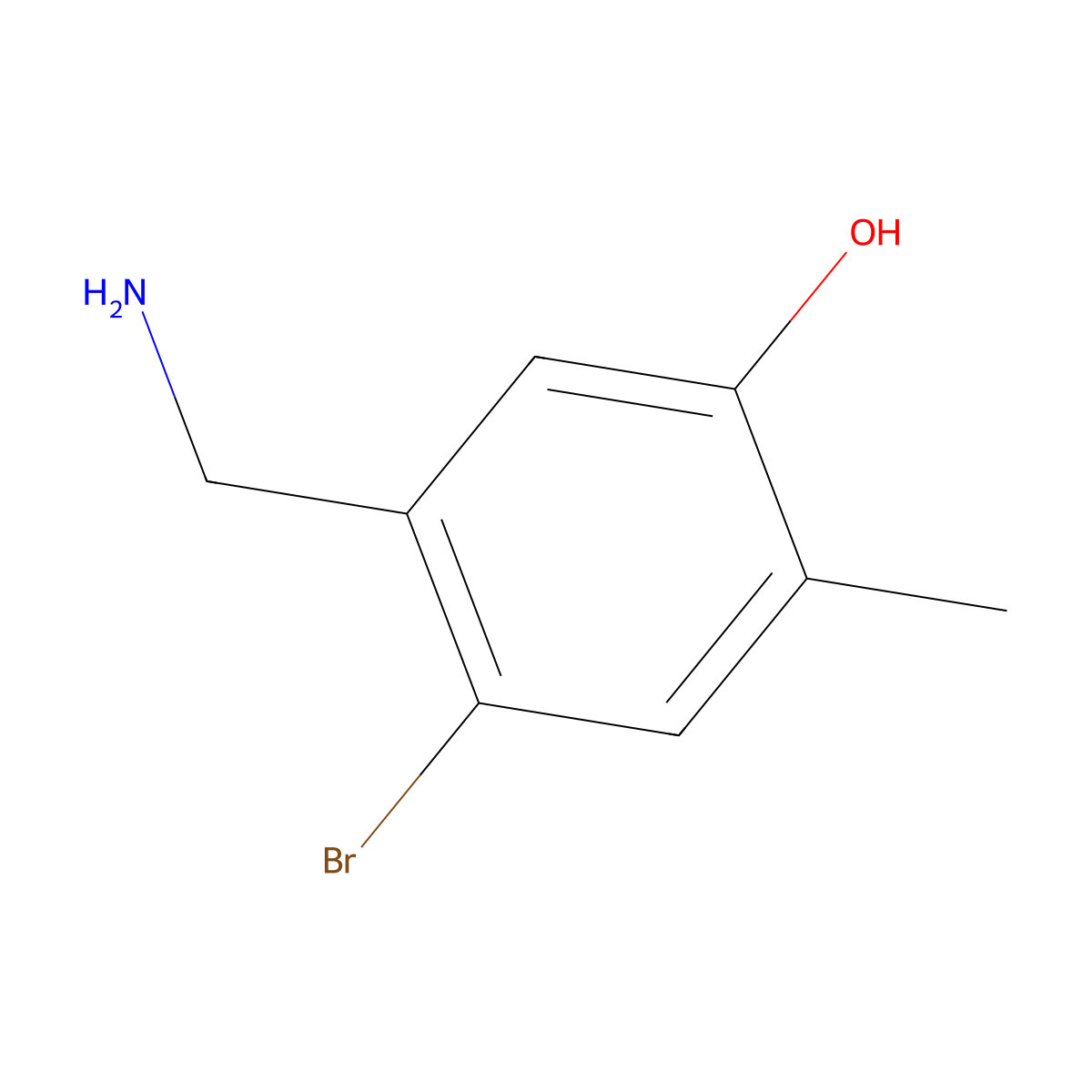 5-(Aminomethyl)-4-bromo-2-methylphenol molecular structure, CAS 2763779-67-3