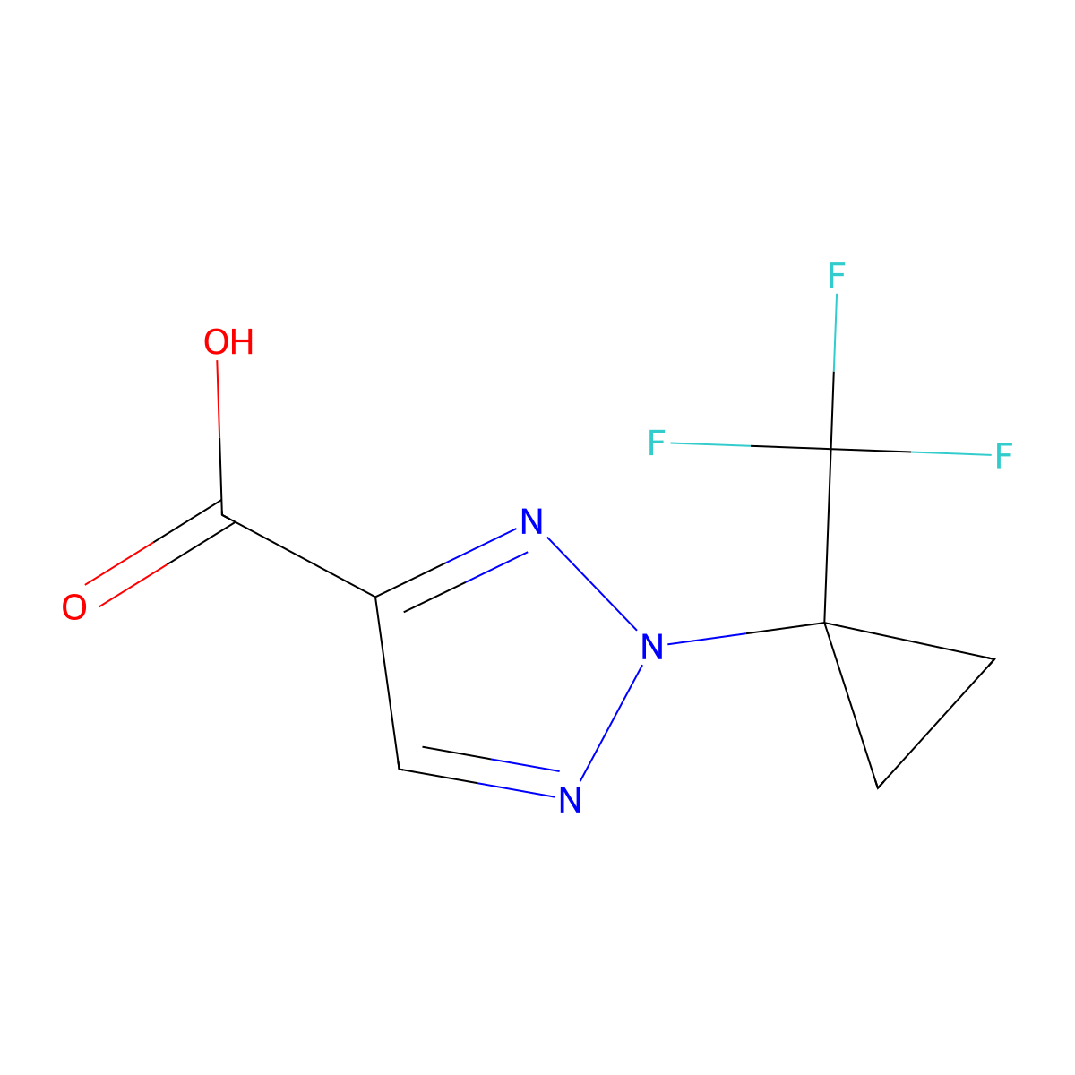 2-[1-(trifluoromethyl)cyclopropyl]-2H-1,2,3-triazole-4-carboxylic acid molecular structure, CAS 2763779-73-1