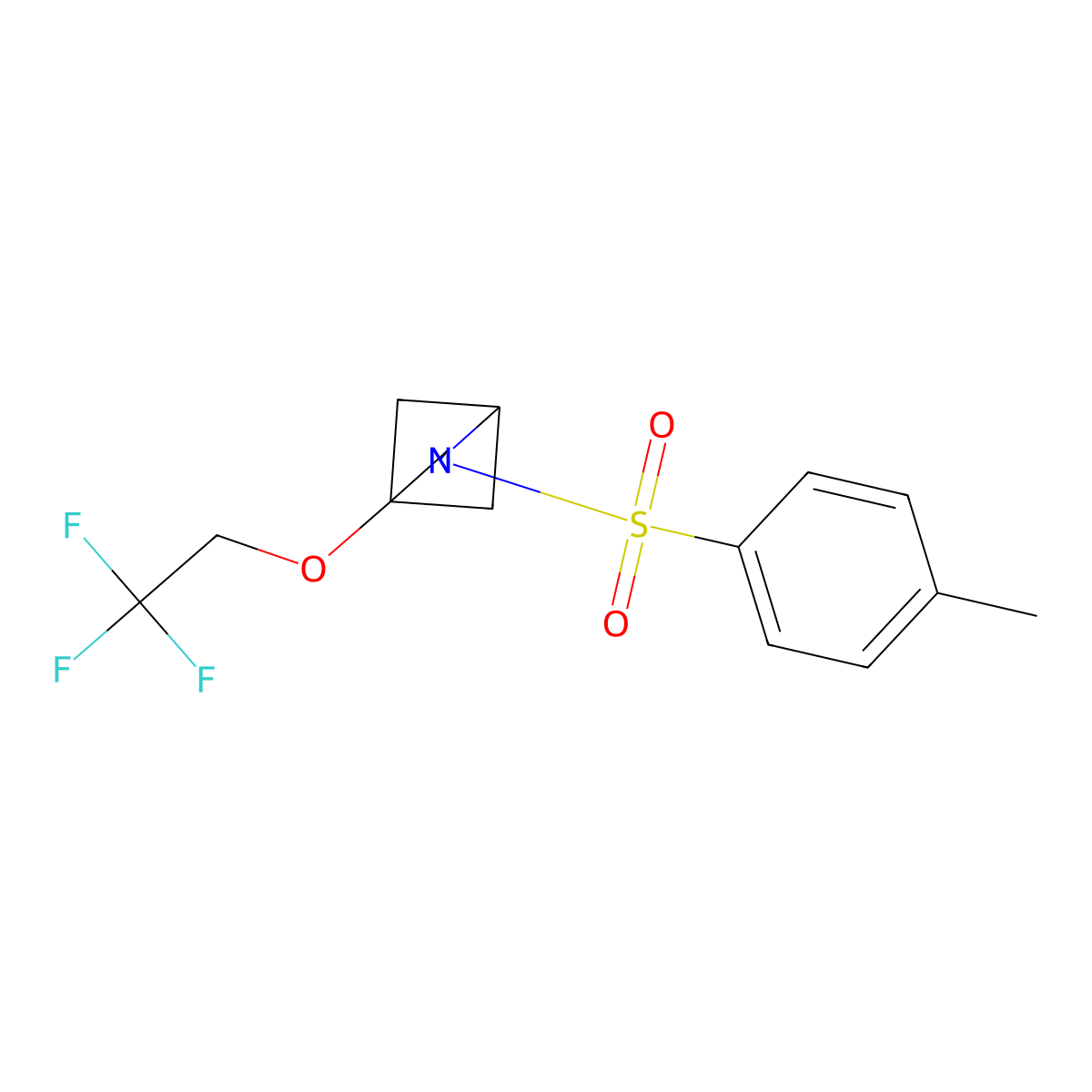 2-(4-Methylbenzenesulfonyl)-4-(2,2,2-trifluoroethoxy)-2-azabicyclo[2.1.1]hexane molecular structure, CAS 2763779-75-3