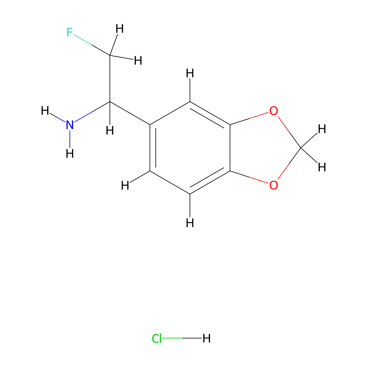 1-(1,3-Dioxaindan-5-yl)-2-fluoroethan-1-amine hydrochloride molecular structure, CAS 2763779-76-4